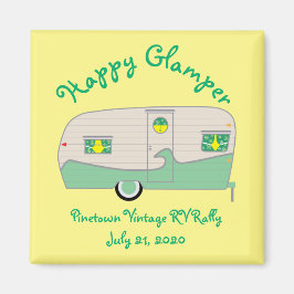 Happy Glamper Green Vintag Canned Ham Trailer Magnet