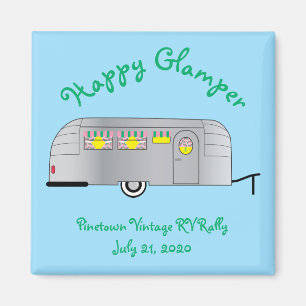 Happy Glamper Vintag Streamline Trailer Magnet