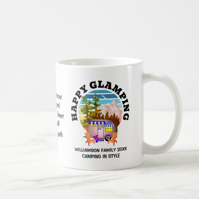 HAPPY GLAMPING Individuelle Name Family Camping Tr Kaffeetasse (Rechts)