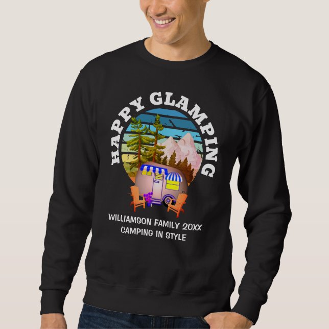 HAPPY GLAMPING Individuelle Name Family Camping Tr Sweatshirt (Vorderseite)