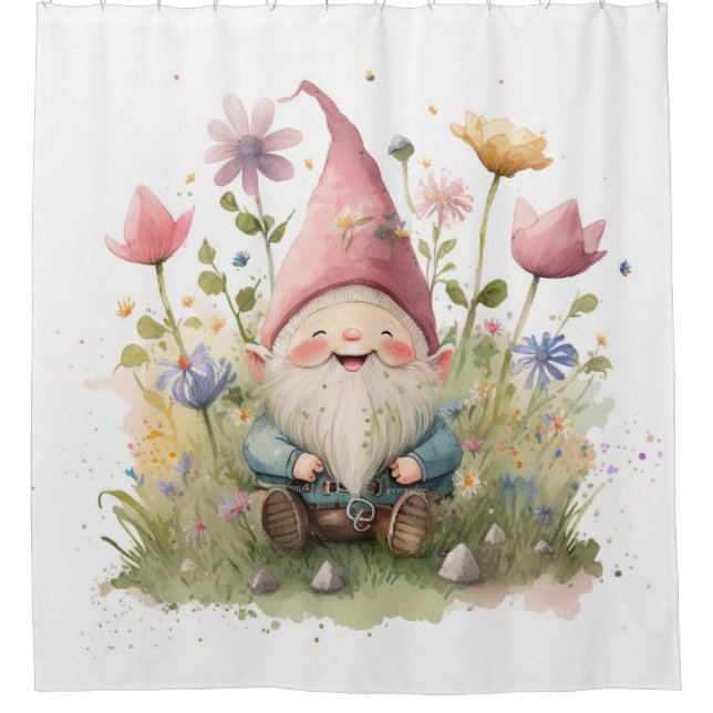 Happy gnome duschvorhang (Vorderseite)