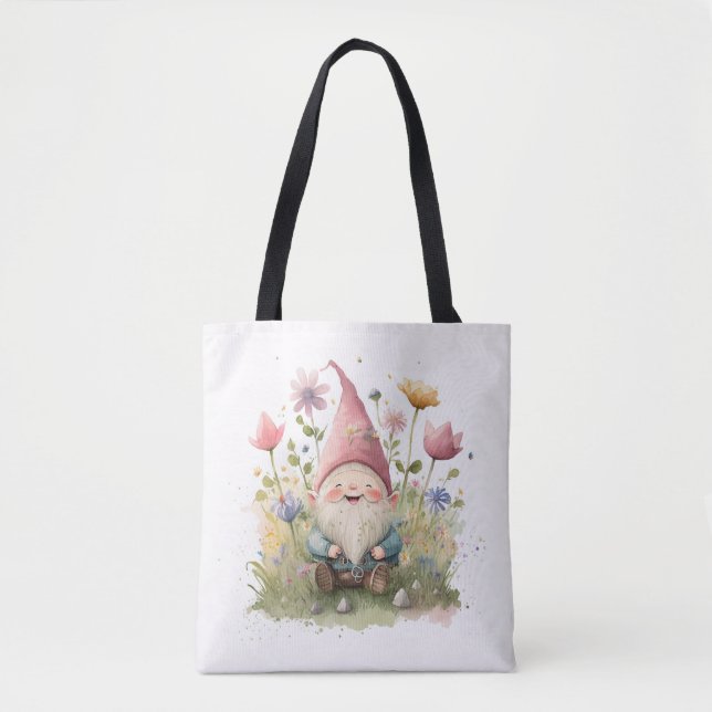 Happy Gnome in Garten Tasche (Vorderseite)
