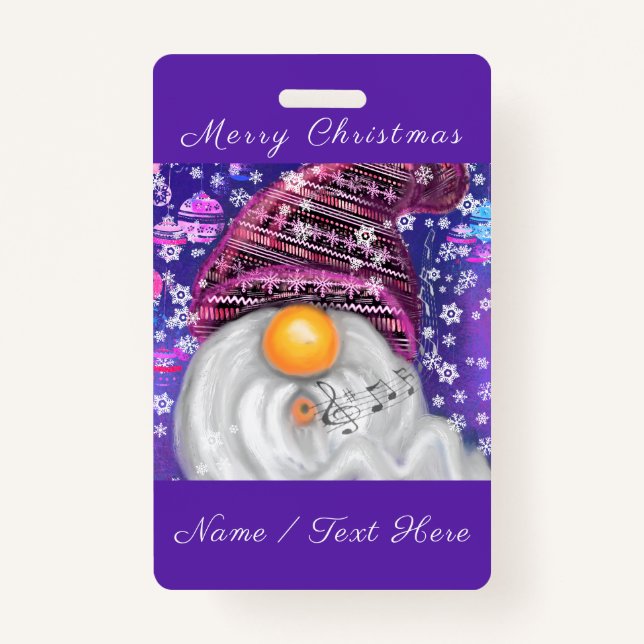 Happy Gnome Personalisiert Weihnachtsnachtsnacht A Ausweis (Vorderseite)