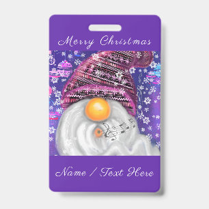 Happy Gnome Personnalisé Nom de Noël Badge