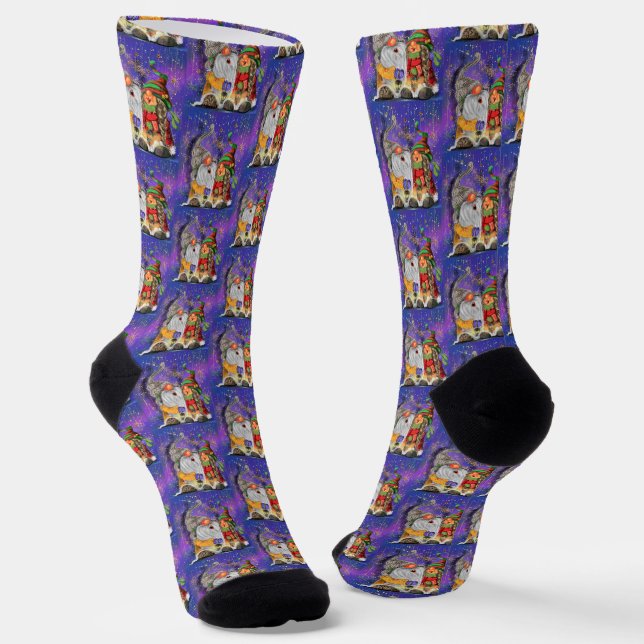 Happy Gnome Weihnachtssocken Socken (Gewinkelt)