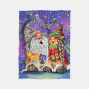 Happy Gnomes Christmas Baby Fleece Blanket