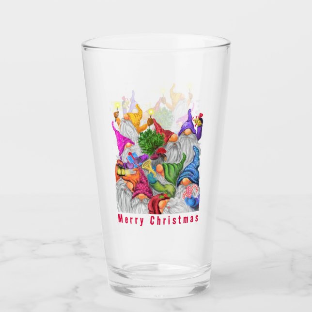 Happy Gnomes Christmas Glass Glas (Vorderseite)