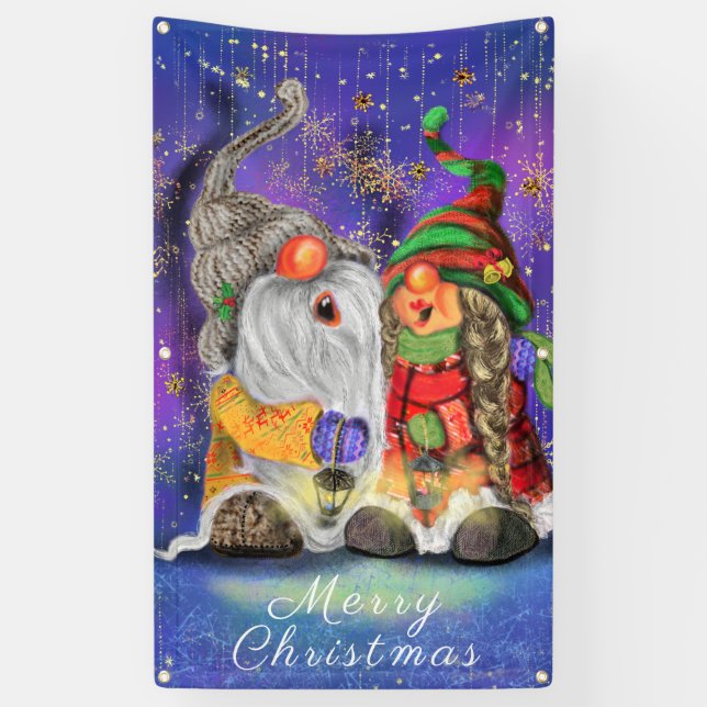 Happy Gnomes Weihnachtsbanner Banner (Vertikal)