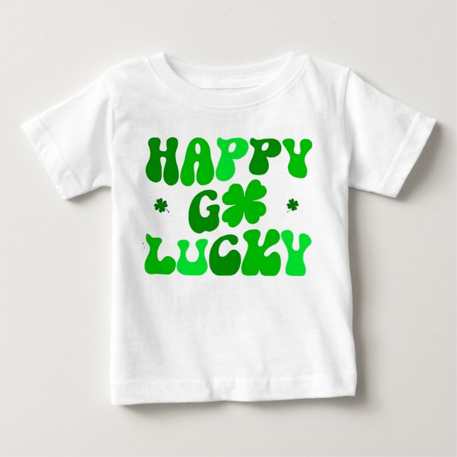 HAPPY GO LUCKY Kleeblatt Baby Säugling T - Shirt (Vorderseite)