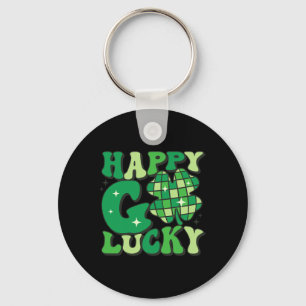 Happy Go Lucky Kleeblatt St Patricks Day Frauen Mä Schlüsselanhänger