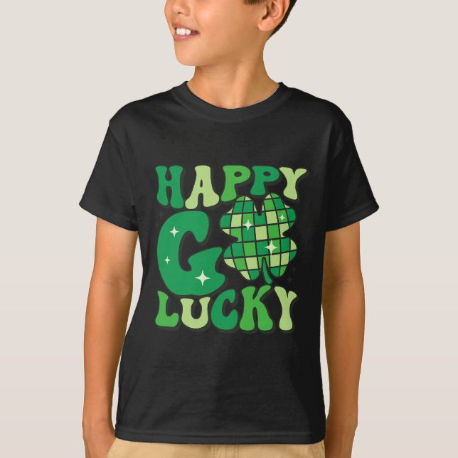 Happy Go Lucky Kleeblatt St Patricks Day Frauen Mä T-Shirt (Vorderseite)