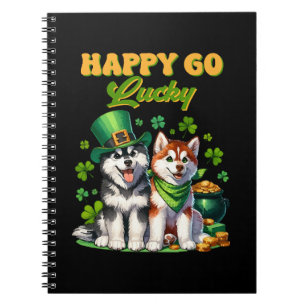 Happy Go Lucky Niedlich Husky St Patricks Day Notizblock