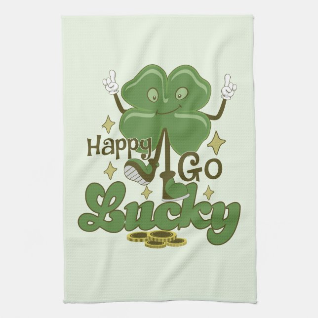 Happy Go Lucky St. Patricks Geschirrtuch (Vertikal)