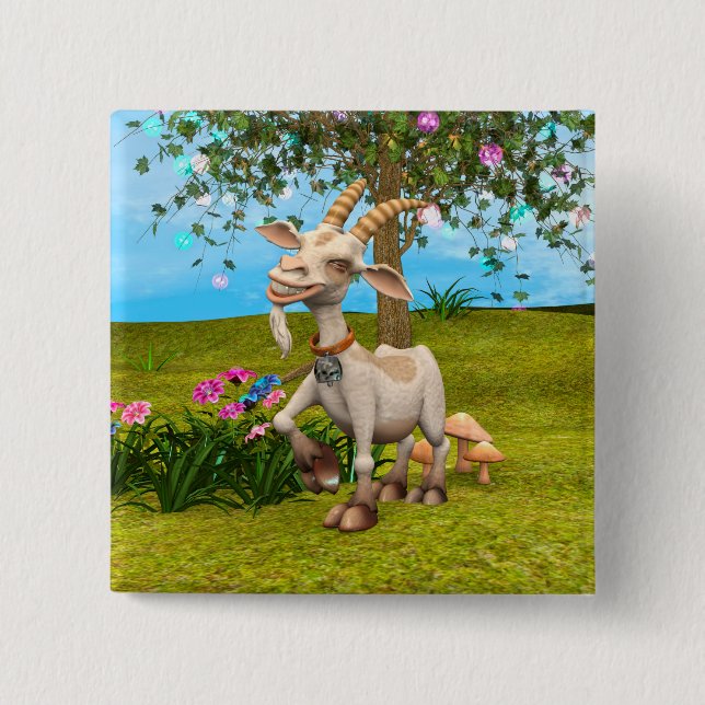 Happy Goat Button (Vorderseite)