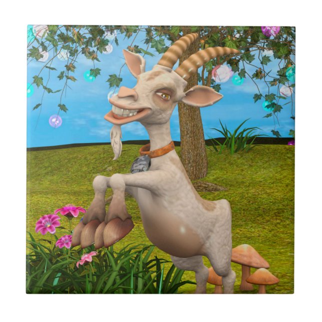 Happy Goat Fliese (Vorderseite)