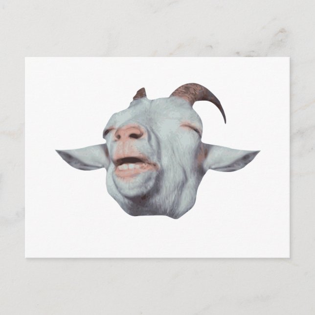 Happy Goat ist verblasst Postkarte (Vorderseite)