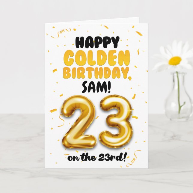 Happy Golden Birthday, 23rd Birthday Card  Karte (Kleine Pflanze)