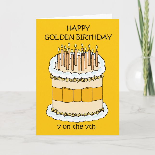 Happy Golden Birthday 7 am 7. Karte (Vorderseite)