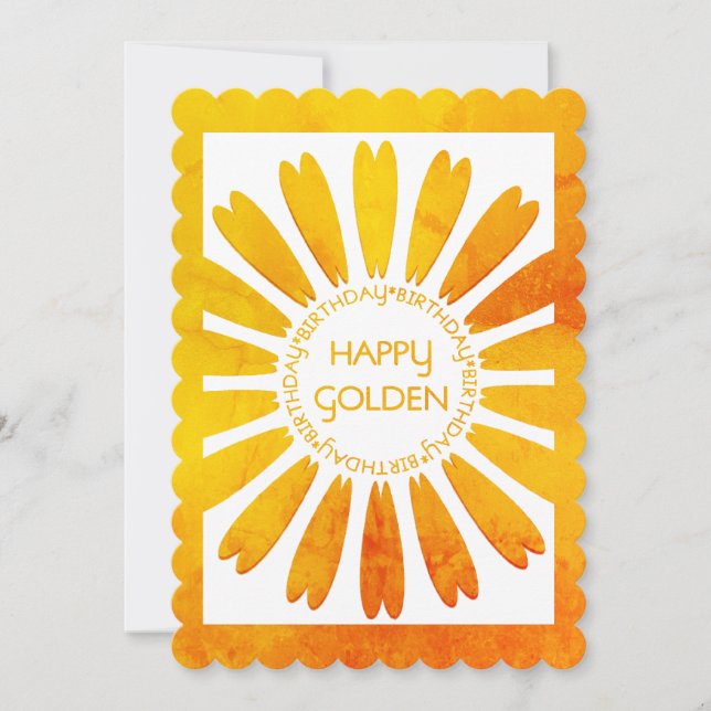 Happy Golden Birthday Card Karte (Vorderseite)