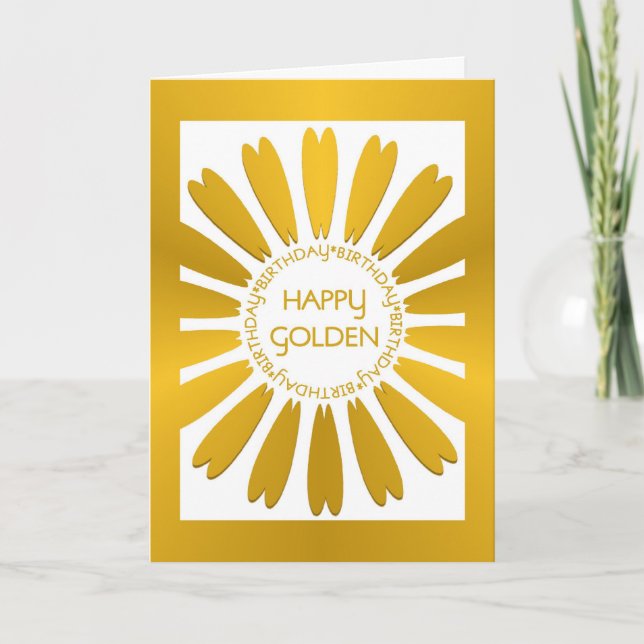 Happy Golden Birthday Card Karte (Vorderseite)