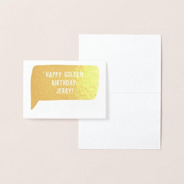 Happy Golden Birthday Real Folienkarte (Anzeige)