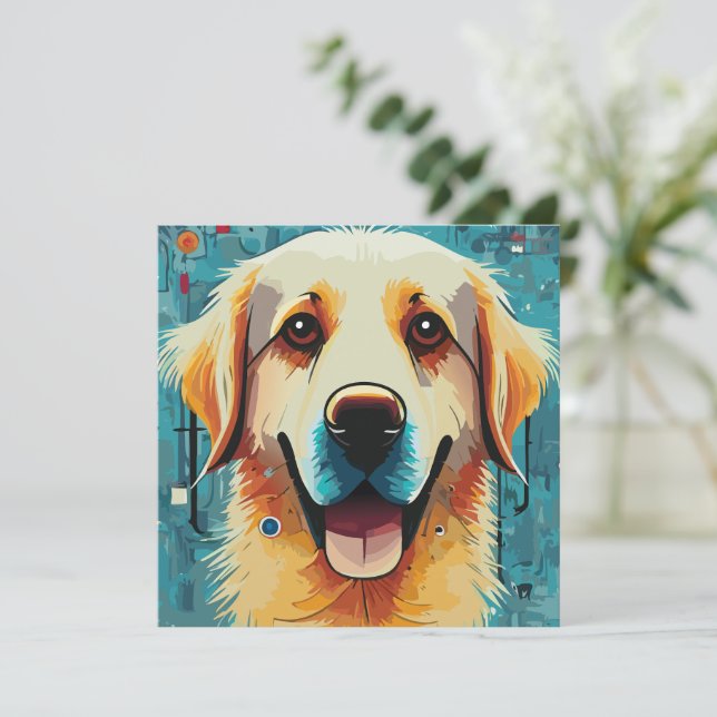 Happy Golden Retriever (Stehend Vorderseite)