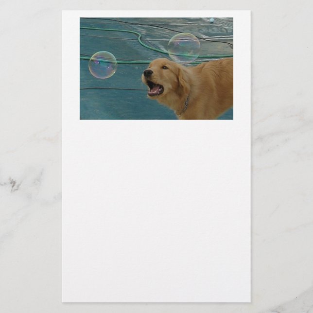 Happy Golden Retriever Briefpapier (Vorderseite)