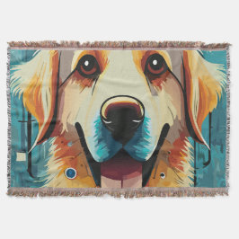 Happy Golden Retriever Decke