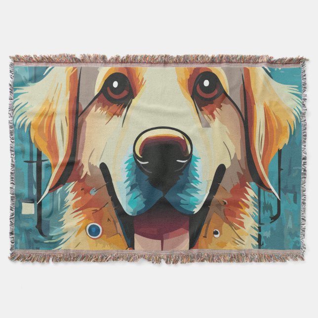Happy Golden Retriever Decke (Vorderseite)