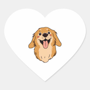 Happy Golden Retriever Dog Lover Puppy Retro Herz-Aufkleber