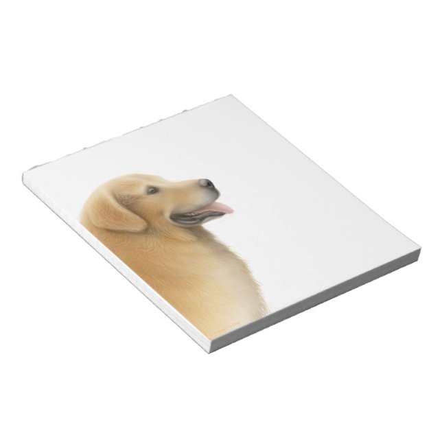Happy Golden Retriever Dog Notizblock (angewinkelt)