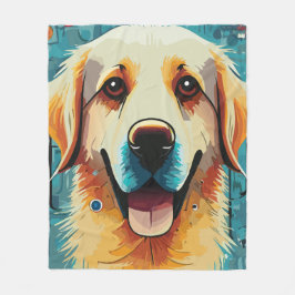 Happy Golden Retriever Fleecedecke