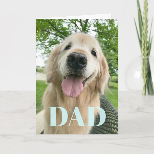 Happy Golden Retriever Hund Vatertag Karte (Vorderseite)