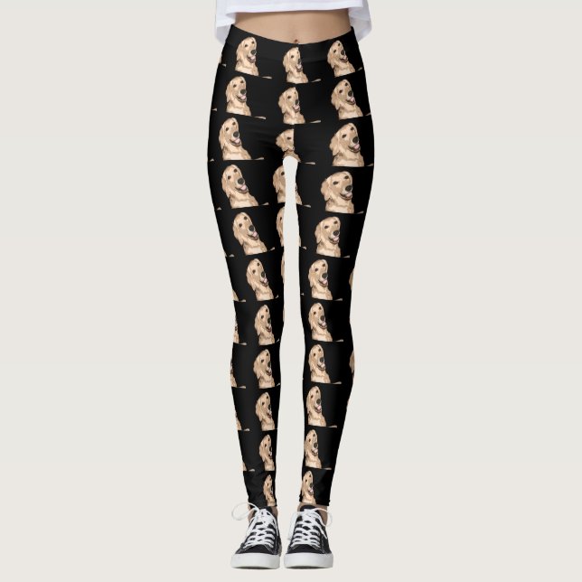 Happy Golden Retriever Leggings (Vorderseite)