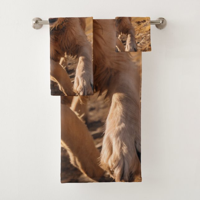 Happy Golden Retriever Running Badhandtuch Set (Insitu)