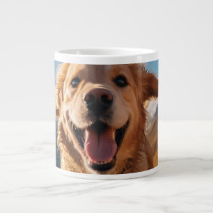 Happy Golden Retriever Running Jumbo-Tasse