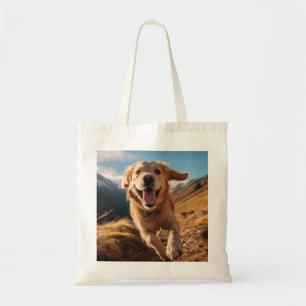 Happy Golden Retriever Running Tragetasche