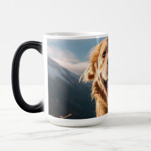 Happy Golden Retriever Running Verwandlungstasse