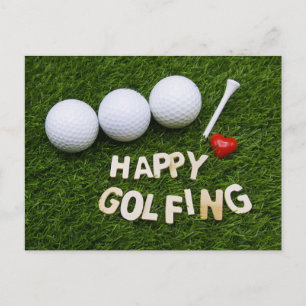 Happy Golfing Postkarte