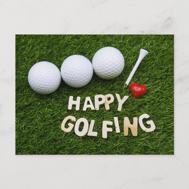 Happy Golfing Postkarte (Vorderseite)