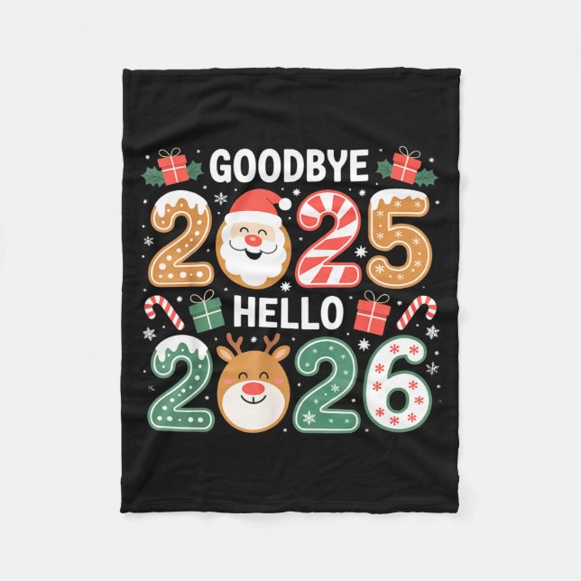 Happy Goodbye 2025 Hello 2026 Festive New Year Loo Fleecedecke (Vorderseite)