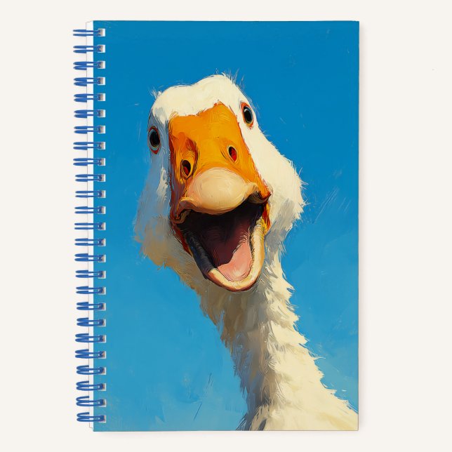 Happy Goose Under Blue Sky Notizbuch (Vorderseite)