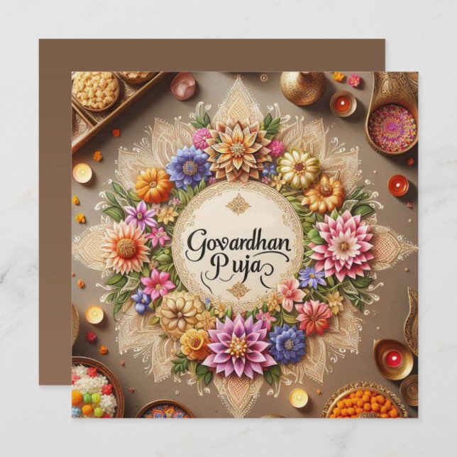 Happy Govardhan Puja Karte (Vorne/Hinten)