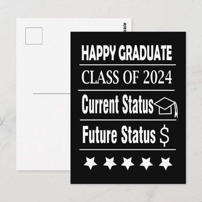 Happy Graduate Abschluss Postkarte (Vorne/Hinten)