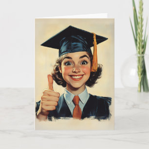 Happy Graduate, der ein Thumbs Up gibt Einladung