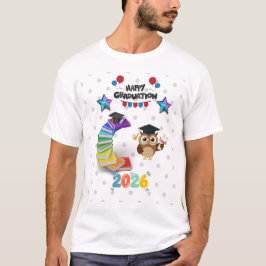 Happy Graduation 2026 - Cute Owl & Books  T-Shirt