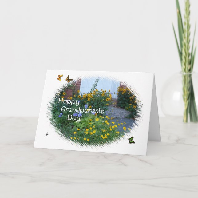 Happy Grandeleltern Day Garden Blume Karte (Vorderseite)