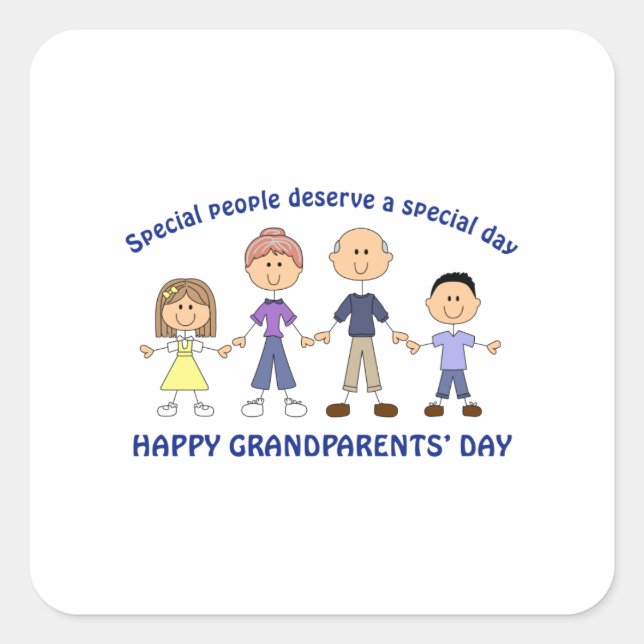 HAPPY GRANDELENTS DAY QUADRATISCHER AUFKLEBER (Vorderseite)