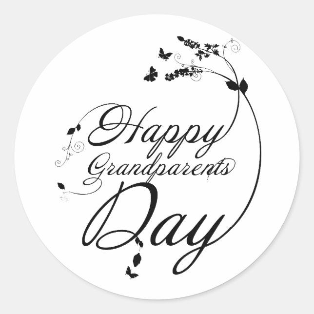 Happy grandparents day runder aufkleber (Vorderseite)