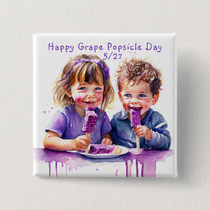 Happy Grape Popsicle Day 27. Mai Food Holiday Button